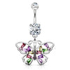 Crystal Stack Butterfly Belly Dangle