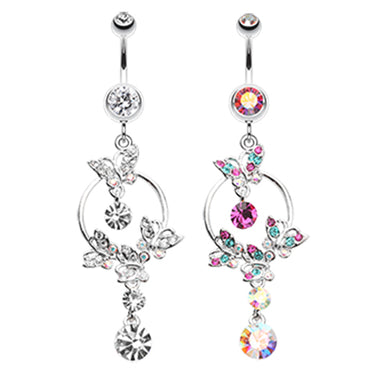 The Butterfly Circuit Navel Ring - Dangling Belly Ring. Navel Rings Australia.