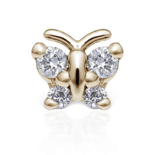 Diamond Butterfly Earring by Maria Tash in 18K Gold. Flat Stud. - Earring. Navel Rings Australia.