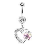 Butterfly Romance Belly Button Ring - Dangling Belly Ring. Navel Rings Australia.