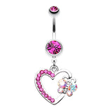Butterfly Romance Belly Button Ring - Dangling Belly Ring. Navel Rings Australia.