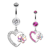 Butterfly Romance Belly Button Ring - Dangling Belly Ring. Navel Rings Australia.