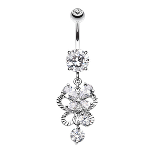Butterfly Flurry Stack Belly Dangle - Dangling Belly Ring. Navel Rings Australia.