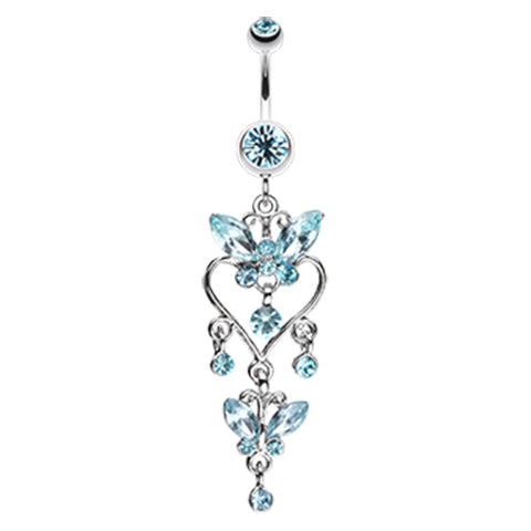 Sophistiqué Butterfly Chandelier Belly Ring - Dangling Belly Ring. Navel Rings Australia.