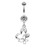 Butterfly Fusion Belly Dangle - Dangling Belly Ring. Navel Rings Australia.