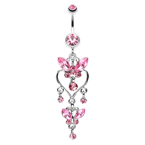 Sophistiqué Butterfly Chandelier Belly Ring - Dangling Belly Ring. Navel Rings Australia.