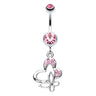 Butterfly Fusion Belly Dangle - Dangling Belly Ring. Navel Rings Australia.