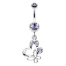 Butterfly Fusion Belly Dangle - Dangling Belly Ring. Navel Rings Australia.