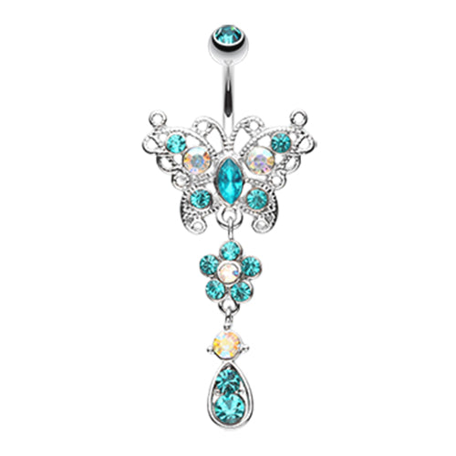 Butterfly Bloomitz Belly Bar - Dangling Belly Ring. Navel Rings Australia.