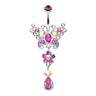 Butterfly Bloomitz Belly Bar - Dangling Belly Ring. Navel Rings Australia.