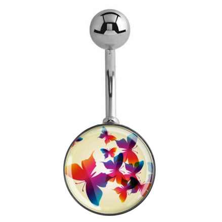 The Butterfly Effect Belly Bar - Basic Curved Barbell. Navel Rings Australia.