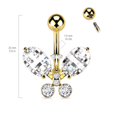 Luxueux Papillon Belly Ring with Rose Gold Plating