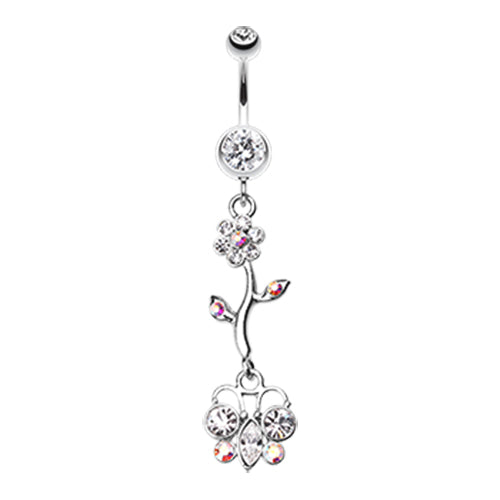 Summer Daisy Butterfly Belly Dangly - Dangling Belly Ring. Navel Rings Australia.