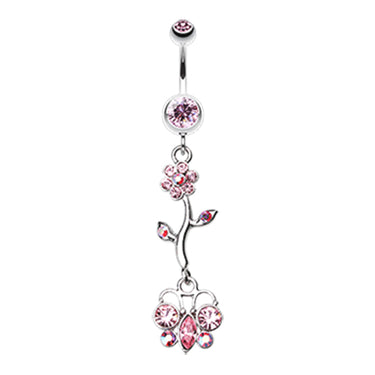 Summer Daisy Butterfly Belly Dangly - Dangling Belly Ring. Navel Rings Australia.