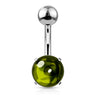 Cabochon Stone Belly Button Rings - Basic Curved Barbell. Navel Rings Australia.