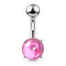 Cabochon Stone Belly Button Rings - Basic Curved Barbell. Navel Rings Australia.
