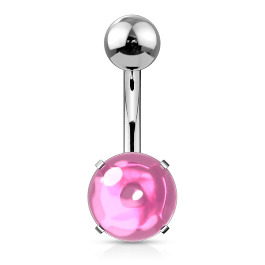 Cabochon Stone Belly Button Rings - Basic Curved Barbell. Navel Rings Australia.