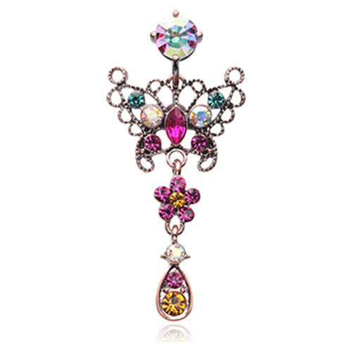Candy Bohéme Reverse Butterfly Belly Ring - Reverse Top Down Belly Ring. Navel Rings Australia.