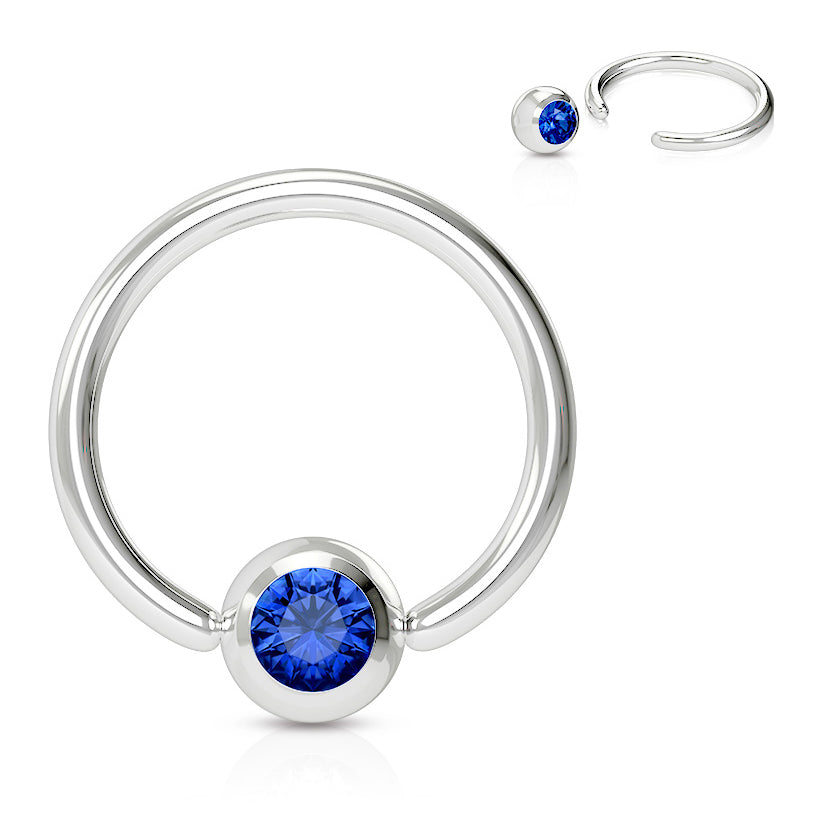 16g Classic Gem Captive Bead Body Jewellery - Captive Belly Ring. Navel Rings Australia.