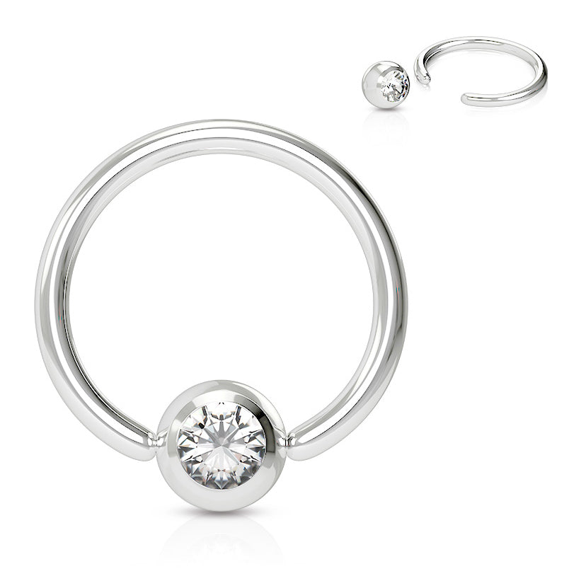 16g Classic Gem Captive Bead Body Jewellery - Captive Belly Ring. Navel Rings Australia.