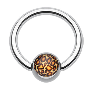 Leopard Print Captive Belly Ring - Captive Belly Ring. Navel Rings Australia.