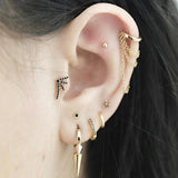 Ball Earring by Maria Tash in 14K White Gold. Flat Stud. - Earring. Navel Rings Australia.