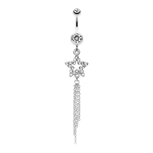 Star Dusted Chains Belly Dangle - Dangling Belly Ring. Navel Rings Australia.