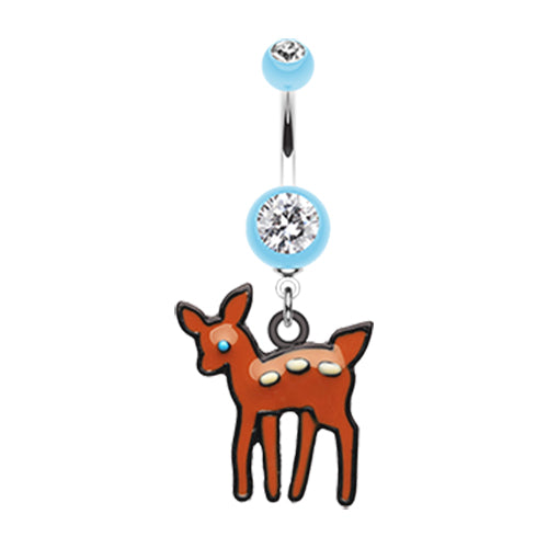 Dasher the Reinder Belly Bar - Dangling Belly Ring. Navel Rings Australia.