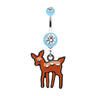 Dasher the Reinder Belly Bar - Dangling Belly Ring. Navel Rings Australia.