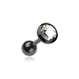 Classic Bezel Stud Earring in Titanium. Tragus or Cartilage Jewellery. - Earring. Navel Rings Australia.