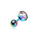 Classic Bezel Stud Earring in Titanium. Tragus or Cartilage Jewellery. - Earring. Navel Rings Australia.