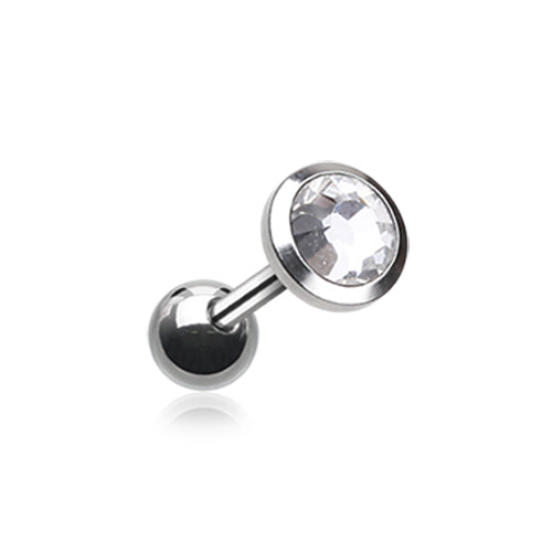 Classic Bezel Stud Earring. Tragus and Cartilage Piercings. - Earring. Navel Rings Australia.