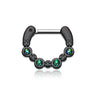 Classic Black Opal Septum Clicker in Titanium - Septum. Navel Rings Australia.