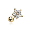 Classic Diamantè Flower Earring in Gold. Tragus and Cartilage Jewellery.