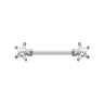 Duo Star Gem Nipple Barbell Ring - Nipple Ring. Navel Rings Australia.