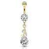 Classic Vine Belly Dangle with Gold Plating