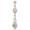 Classic Vine Belly Dangle with Rose Gold Plating