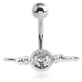 Beaded Hook Belly Bar - Basic Curved Barbell. Navel Rings Australia.