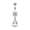 Berquem Pear Navel Bar - Dangling Belly Ring. Navel Rings Australia.