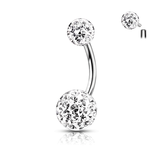 Internally Threaded Epoxy Motley™ Belly Rings