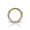 16g Cubic Zirconia Horizontal Eternity Hoop Earring by Maria Tash in Yellow Gold