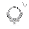 Crystal Hinged Segment Body Jewellery in 14K White Gold