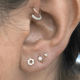 Diamond Five Row Pavé Hoop Earring (Bottom Hinge) by Maria Tash in White Gold