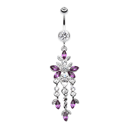 Cluster Chandelier Navel Ring - Dangling Belly Ring. Navel Rings Australia.