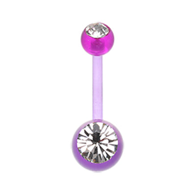 Ultra Comfort Glam Bio Flex Belly Rings - Basic Curved Barbell. Navel Rings Australia.