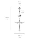 Winging It Cross Belly Dangle - Dangling Belly Ring. Navel Rings Australia.