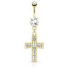 Galilee Cross Navel Ring with Gold Plating