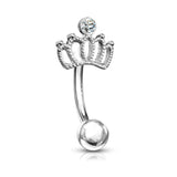 16g Petite Royal Princeria Reverse Navel Ring - Reverse Top Down Belly Ring. Navel Rings Australia.
