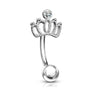 16g Petite Royal Princeria Reverse Navel Ring - Reverse Top Down Belly Ring. Navel Rings Australia.