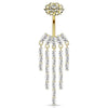 Crowned Ice Chandelier Belly Bar with Gold Plating